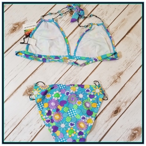 NEW Bikini Swimsuit Set Floral Elastic Band Small - Picture 7 of 7